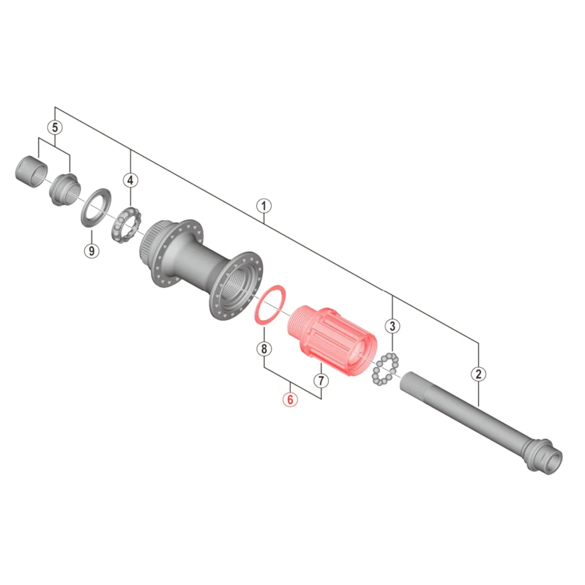Freilaufkörper-Kit für SHIMANO XT Nabe FH-M8010 #Y38V98010