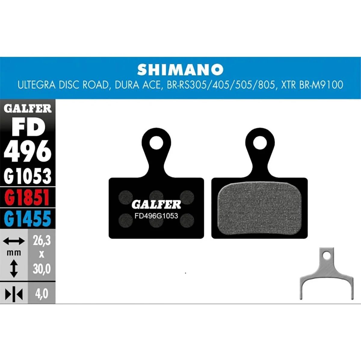 GALFER PERFORMANCE Semi-Metallic Bremsbeläge Shimano XTR BR-M9100 / Ultegra / Dura-Ace / RS305-405-505-805 - Image 2