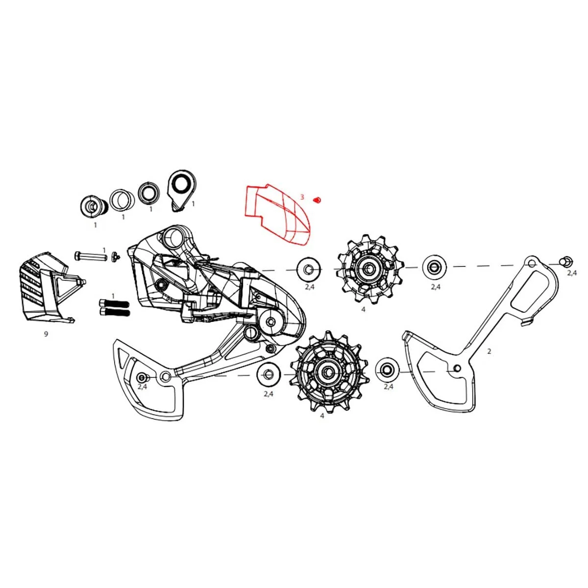 Gelenkkappe für SRAM GX Eagle AXS Umwerfer hinten #11.7518.097.002