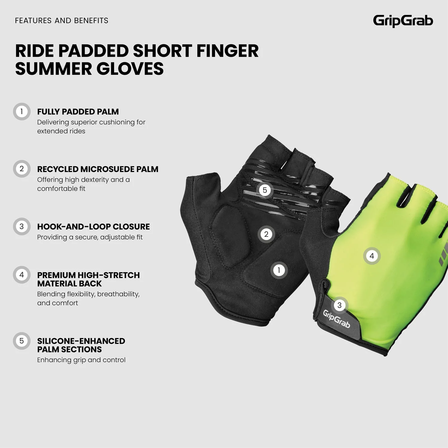 Handschuhe Kurz GRIPGRAB RIDE RC MAX Gelb - Image 7