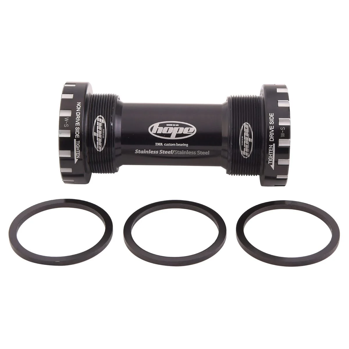 HOPE 68/73 mm Tretlagergehäuse 24 mm Achse #BBSSXC Schwarz