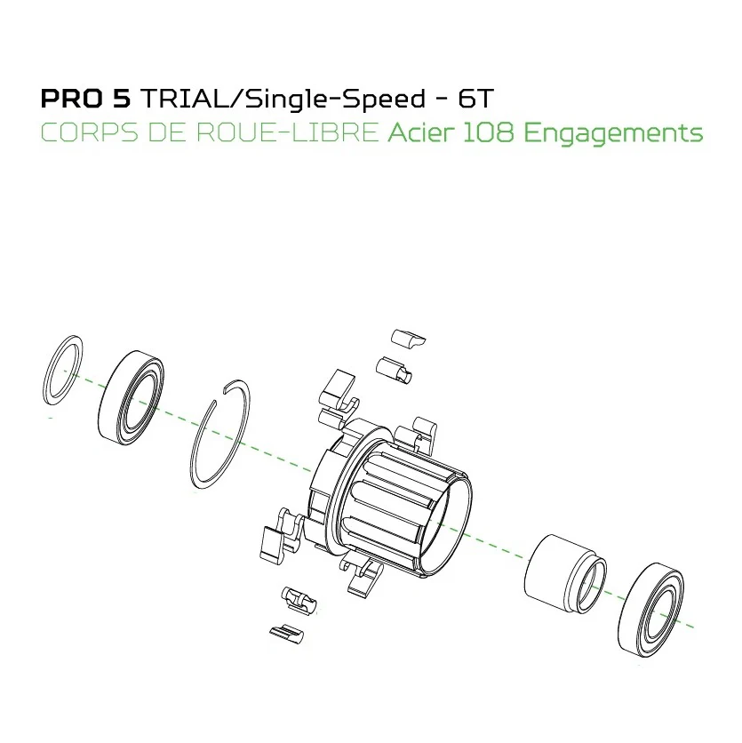 Nabe Hinten HOPE PRO 5 10x135mm Trial/SingleSpeed 6 Loch Schwarz - Image 2