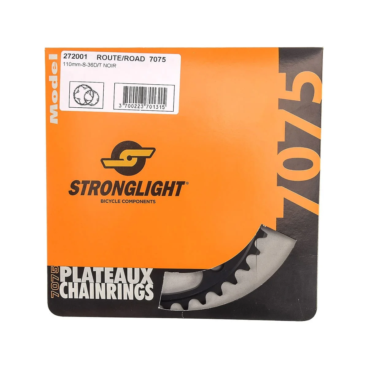 Inneres Plateau 9/10-fach STRONGLIGHT ALU 7075 Typ S 110mm Schwarz - Image 3