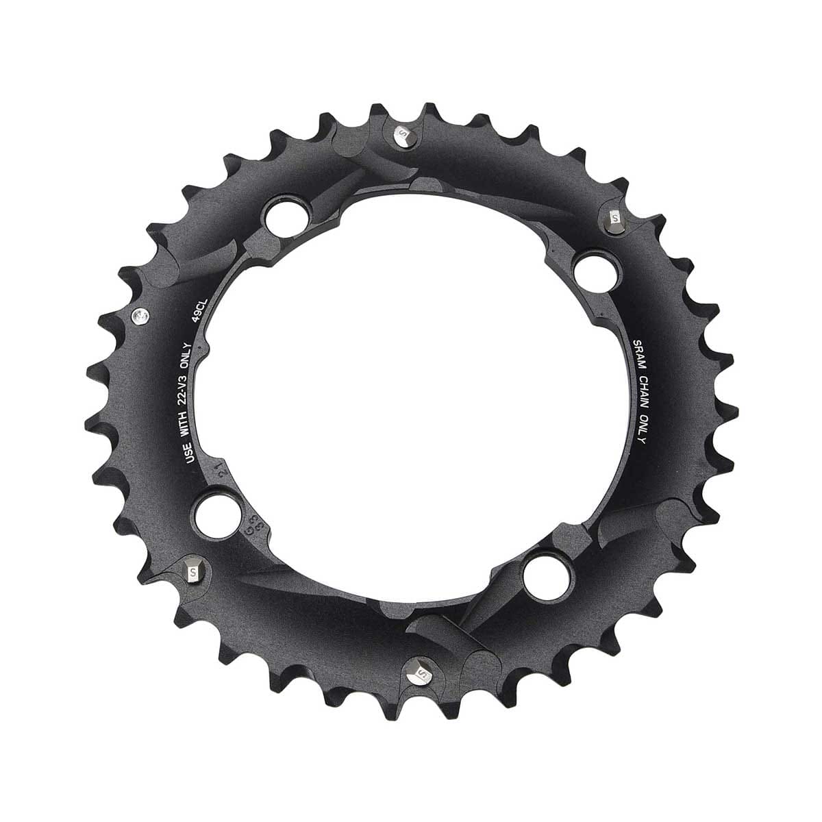 Äußeres Kettenblatt SRAM/TRUVATIV 10-fach 4 Loch 104mm 36 Dts L-PIN Alu Schwarz - Image 2