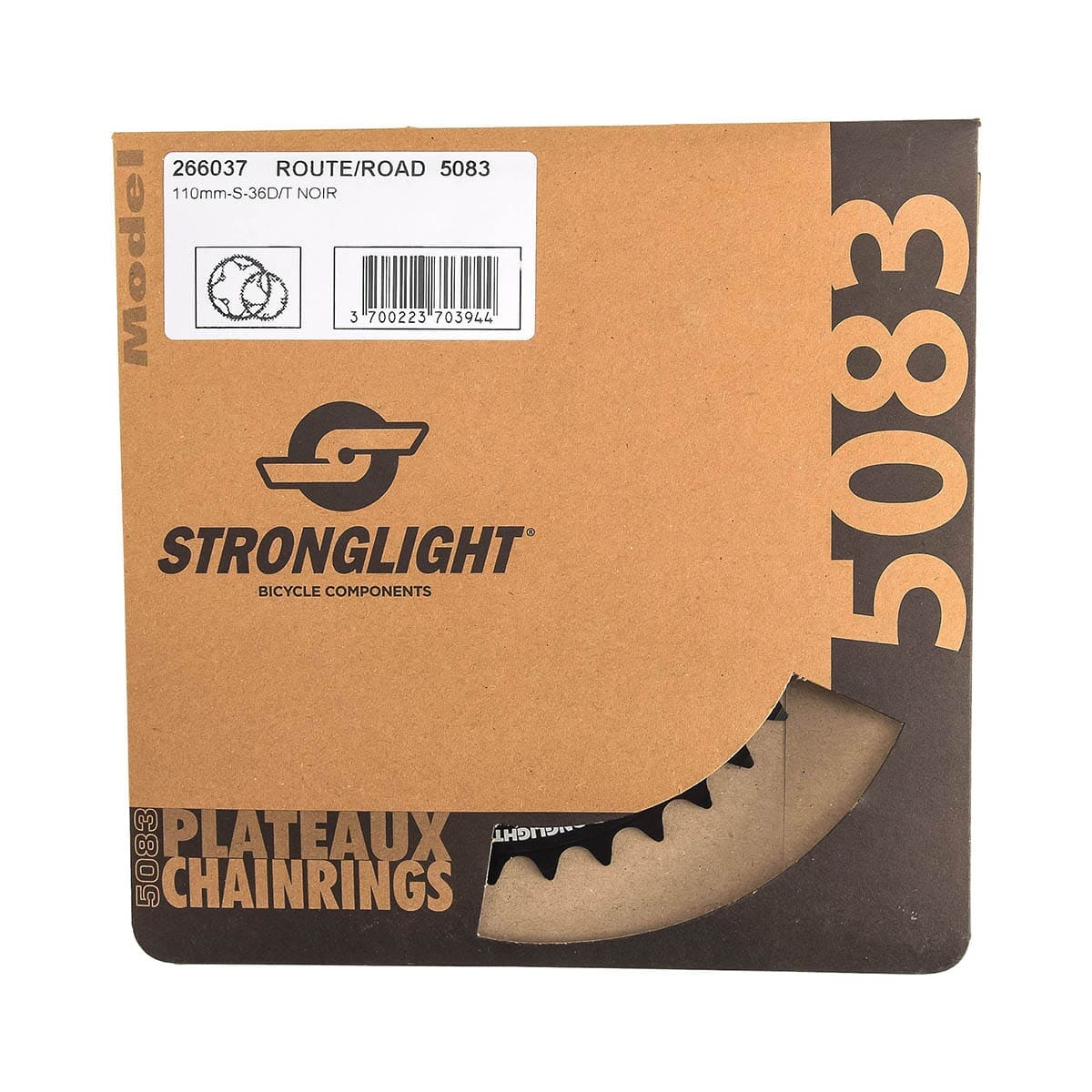Kettenblatt Innen 9/10V STRONGLIGHT ALU 5083 TYPE S 110mm schwarz - Image 3