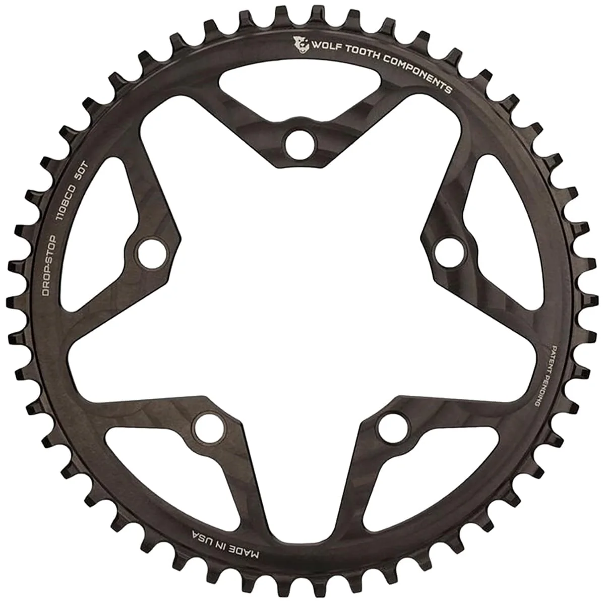 Mono Kettenblatt 9/10/11/12V WOLF TOOTH DROP-STOP B GRAVEL/CX 110mm Schwarz - Image 6