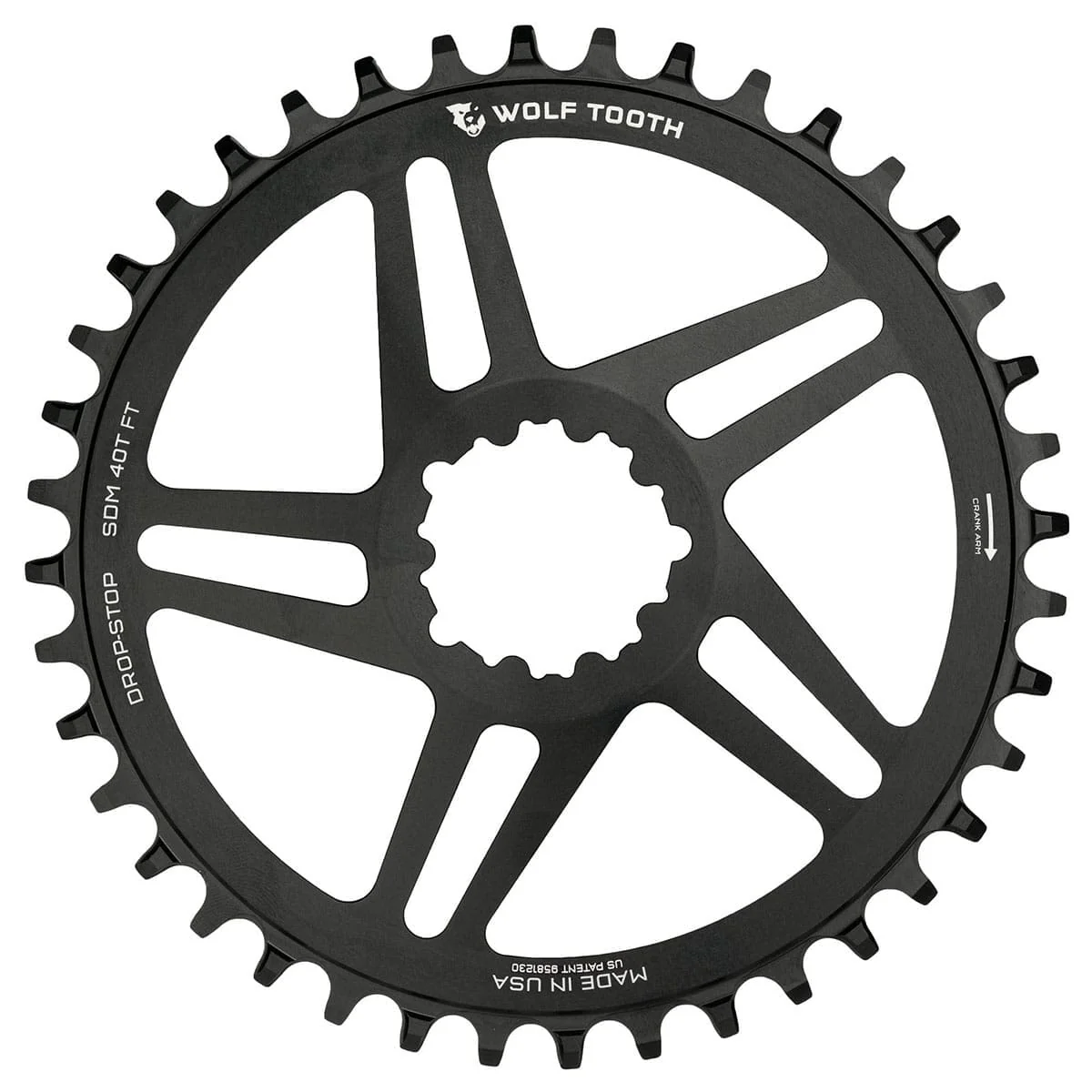 Kettenblatt Mono WOLF TOOTH 10/11/12V Sram Direct Mount Offset 6mm Schwarz