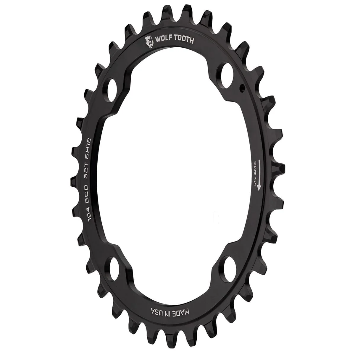 Kettenblatt Mono WOLF TOOTH 104 BCD 12V Shimano 4 Loch 104mm Schwarz - Image 2