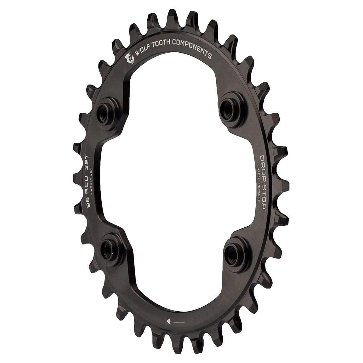 Kettenblatt Mono WOLF TOOTH 96 BCD 11V Shimano XTR M9000/M9020 4 Loch 96mm Schwarz - Image 2
