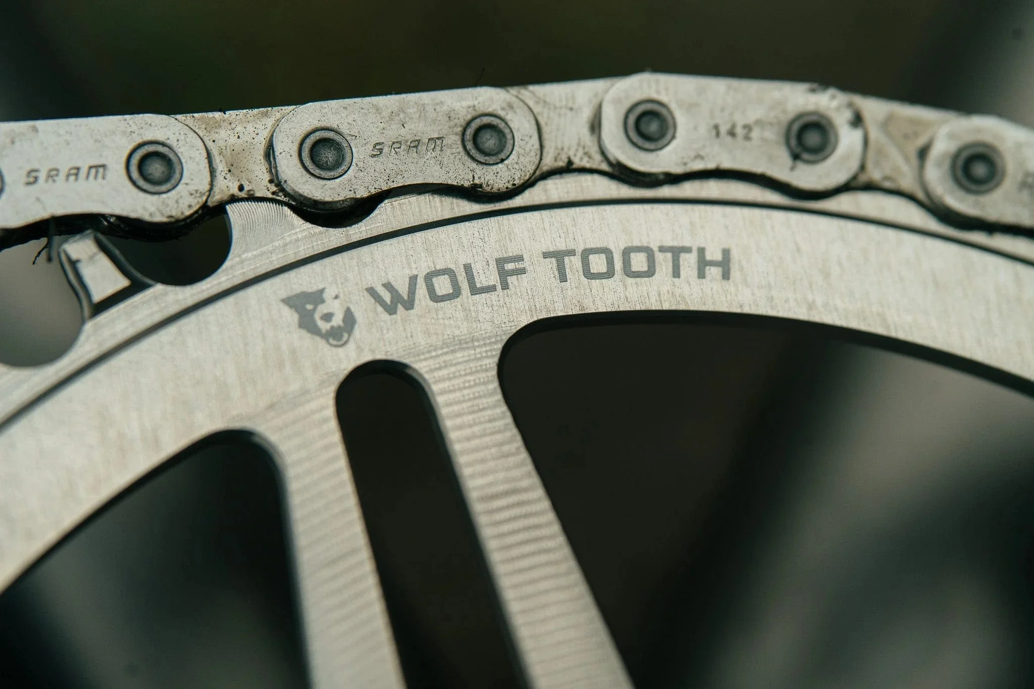 Kettenblatt Mono WOLF TOOTH DROP-STOP B DM 8 Schrauben Sram Eagle Boost Offset 0mm Raw Silver - Image 3