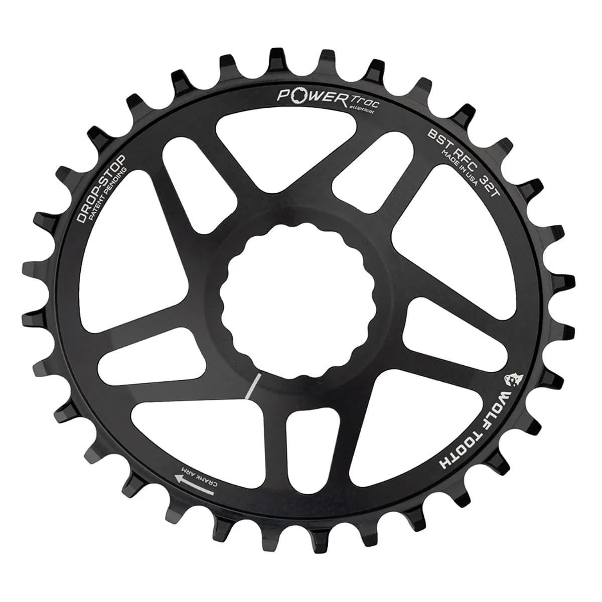 Kettenblatt Mono Oval WOLF TOOTH BOOST ELLIPTICAL 9/10/11/12V Raceface CINCH Direct Mount Offset 3mm Schwarz
