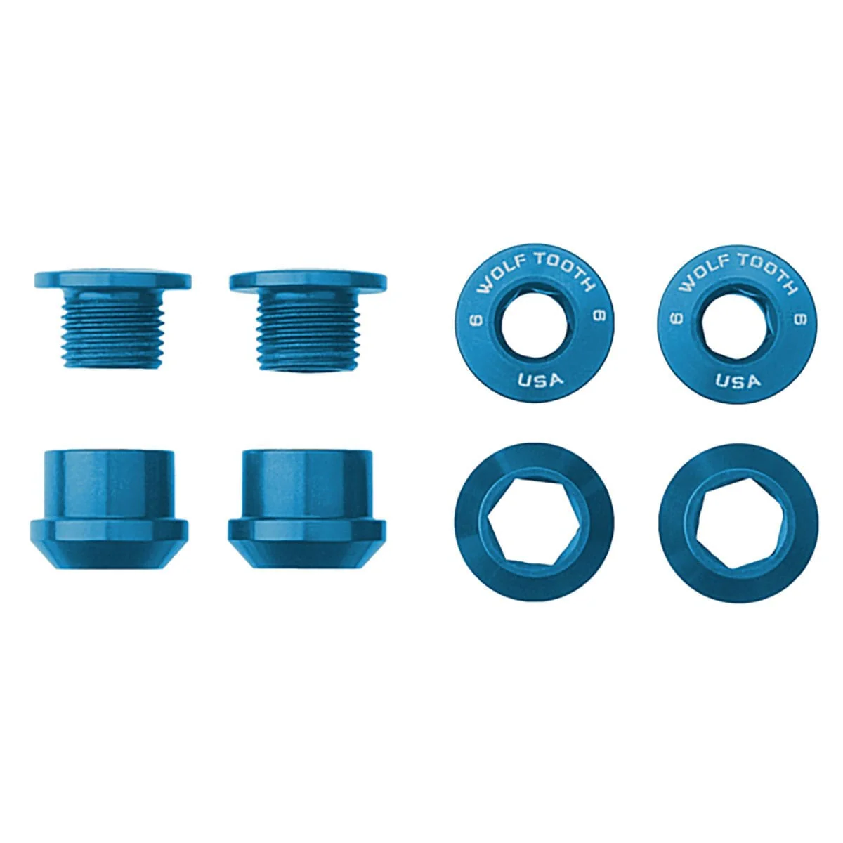 Kit 4 Schrauben und Muttern Schornstein M8x6 mm WOLF TOOTH Transmission 1X Blau