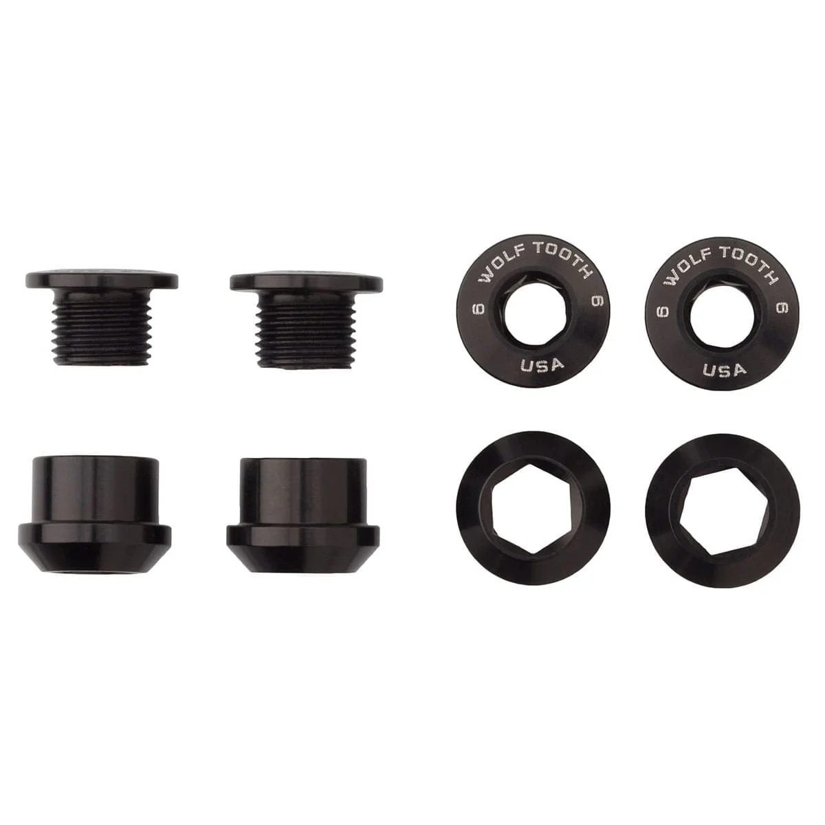 Kit 4 Schrauben und Muttern Schornstein M8x6 mm WOLF TOOTH Transmission 1X Schwarz