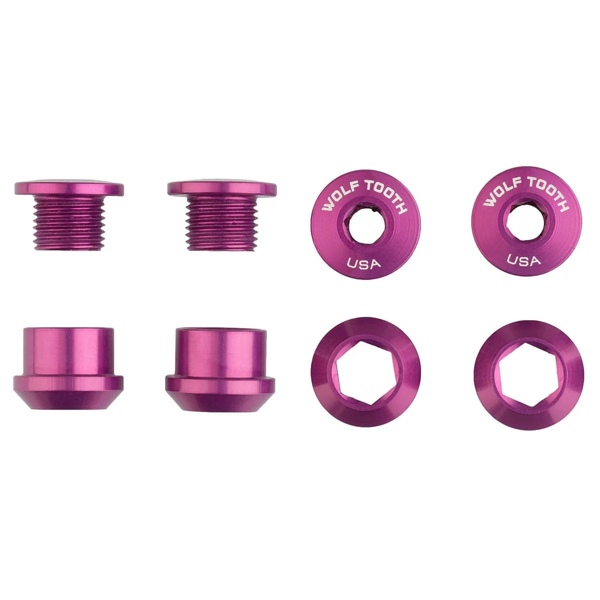 Kit 4 Schrauben und Muttern Schornstein M8x6 mm WOLF TOOTH Transmission 1X Violett