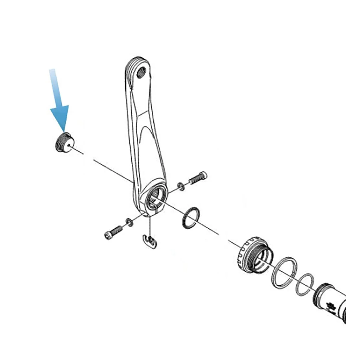 Kurbelschraube links Pedal SHIMANO SORA 3500 / TIAGRA 4600 / 105 5700 / ULTEGRA 6700 - Image 2