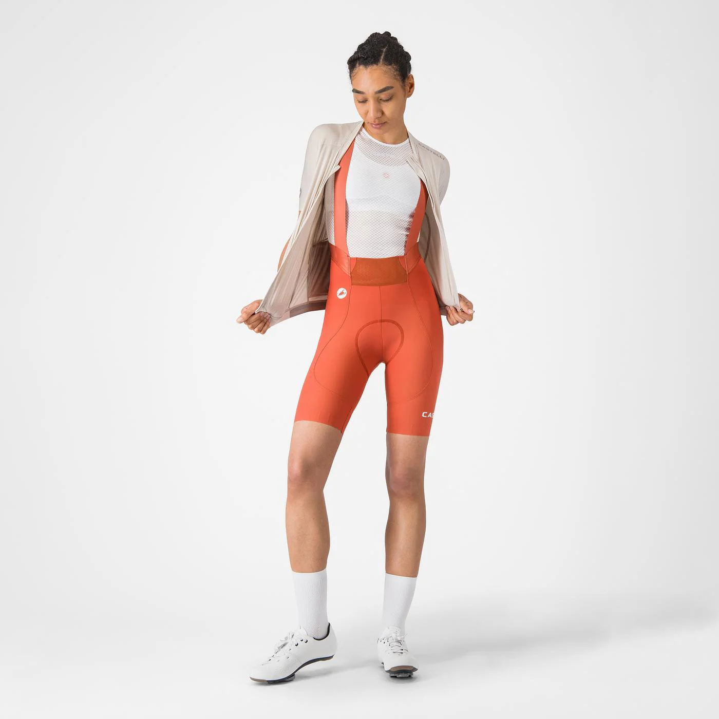 CASTELLI ESPRESSO 2 W DT Damen Paprika Kurze Trägerhose - Image 8