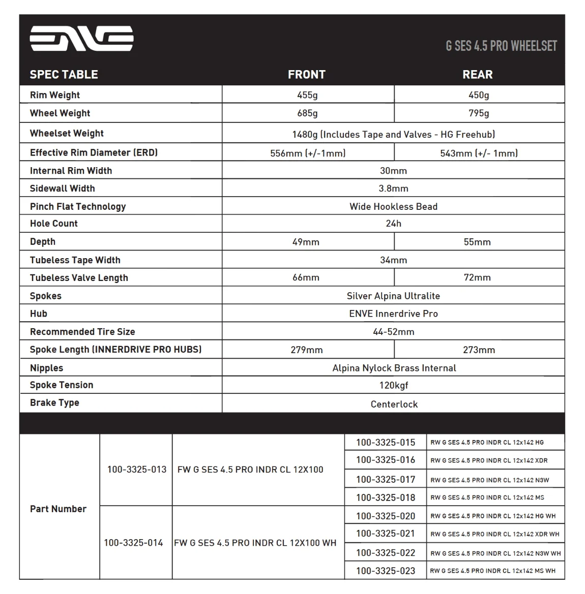 Hinterrad ENVE G SES 4.5 PRO Tubeless Ready (Center Lock) Weiss - Image 4
