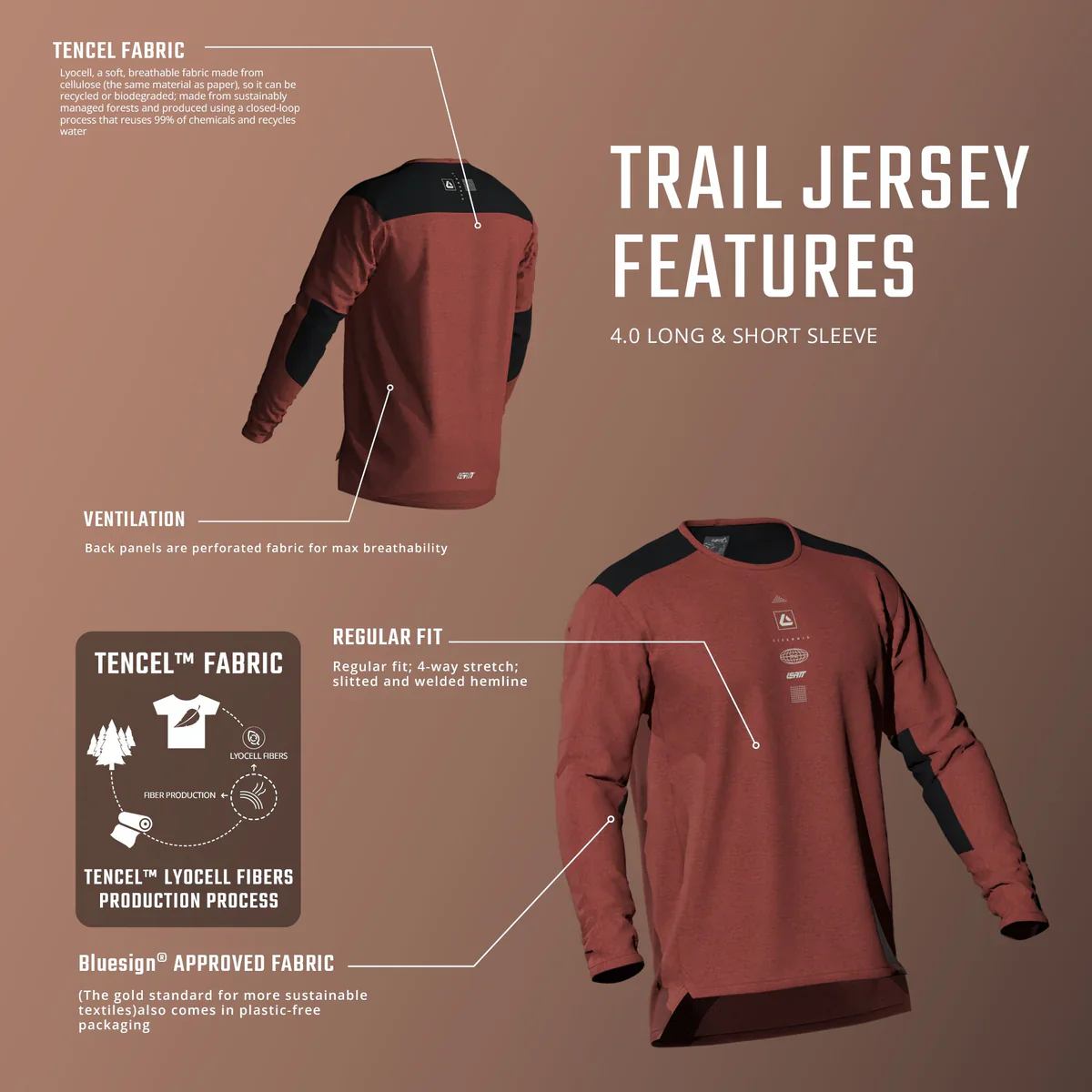 LEATT MTB TRAIL 3.0 Trikot Langarm Braun - Image 4