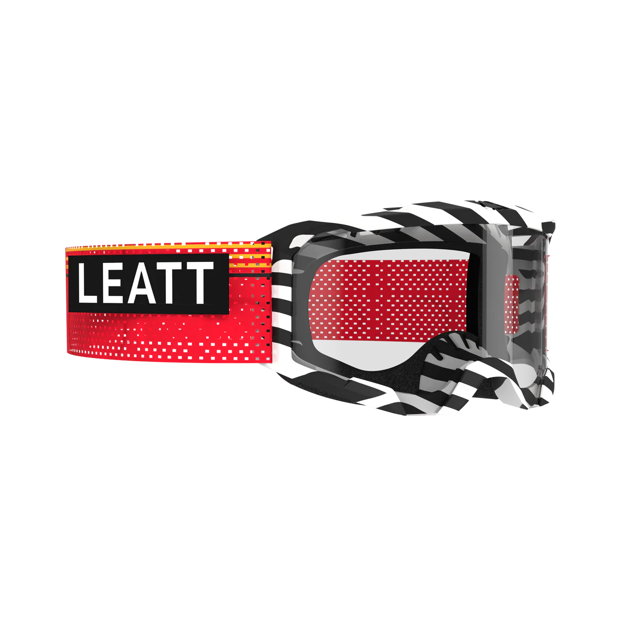 Maske LEATT VELOCITY 4.0 MTB X-FLOW Stripe Schwarz/Weiß/Rot Klarer Bildschirm