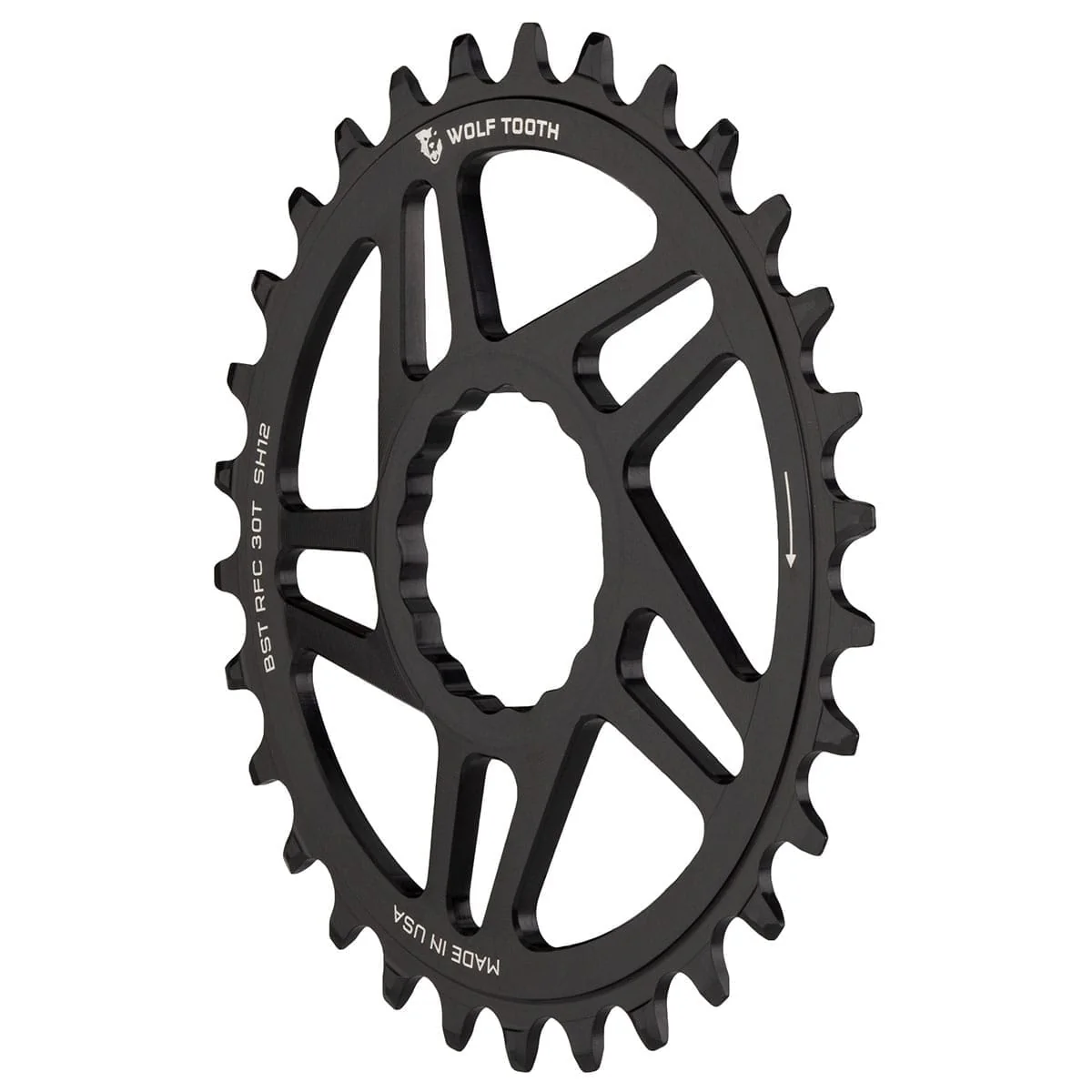 Mono Kettenblatt WOLF TOOTH BOOST 12V Raceface CINCH Shimano Direct Mount Offset 3mm Schwarz - Image 2