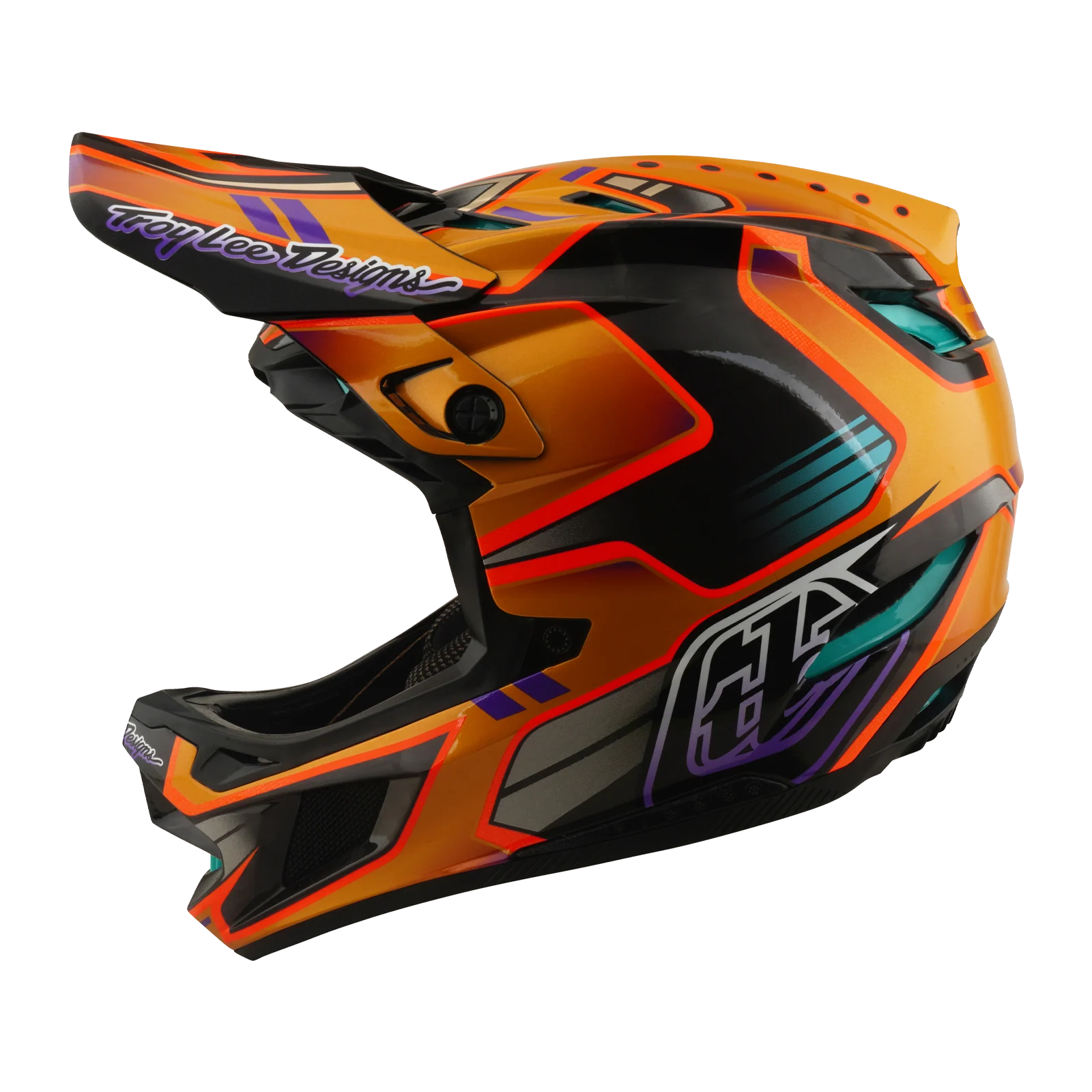 MTB-Helm TROY LEE DESIGNS D4 CARBON MIPS Crest Gold