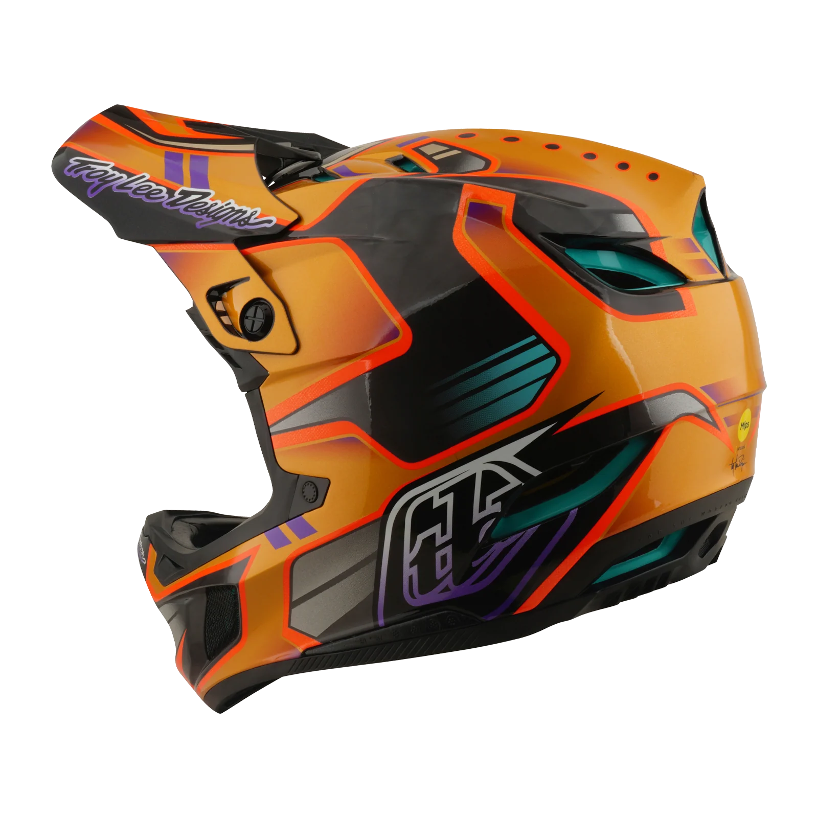 MTB-Helm TROY LEE DESIGNS D4 CARBON MIPS Crest Gold - Image 3