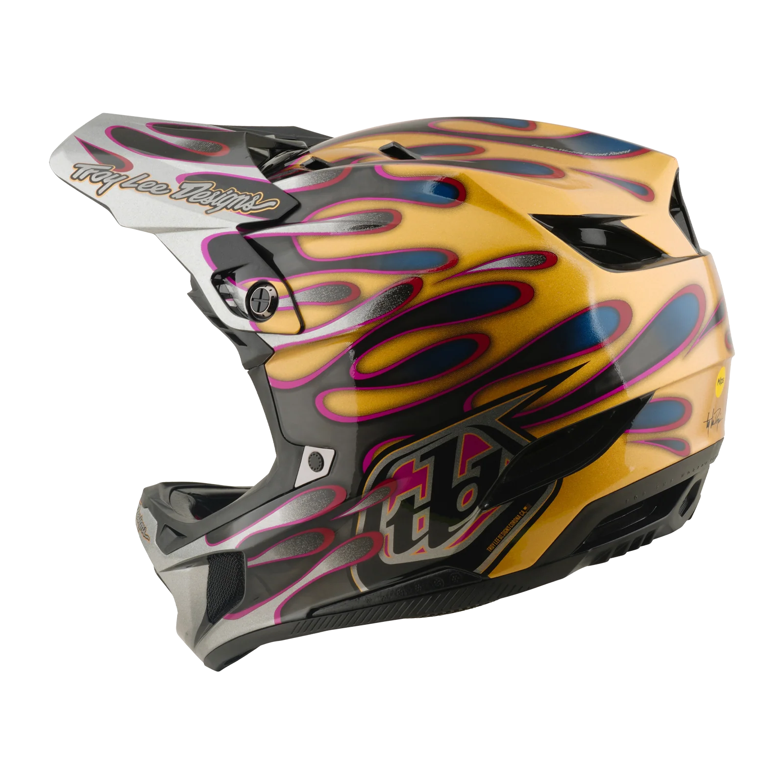 MTB-Helm TROY LEE DESIGNS D4 CARBON MIPS Overspray Gold/Schwarz - Image 6