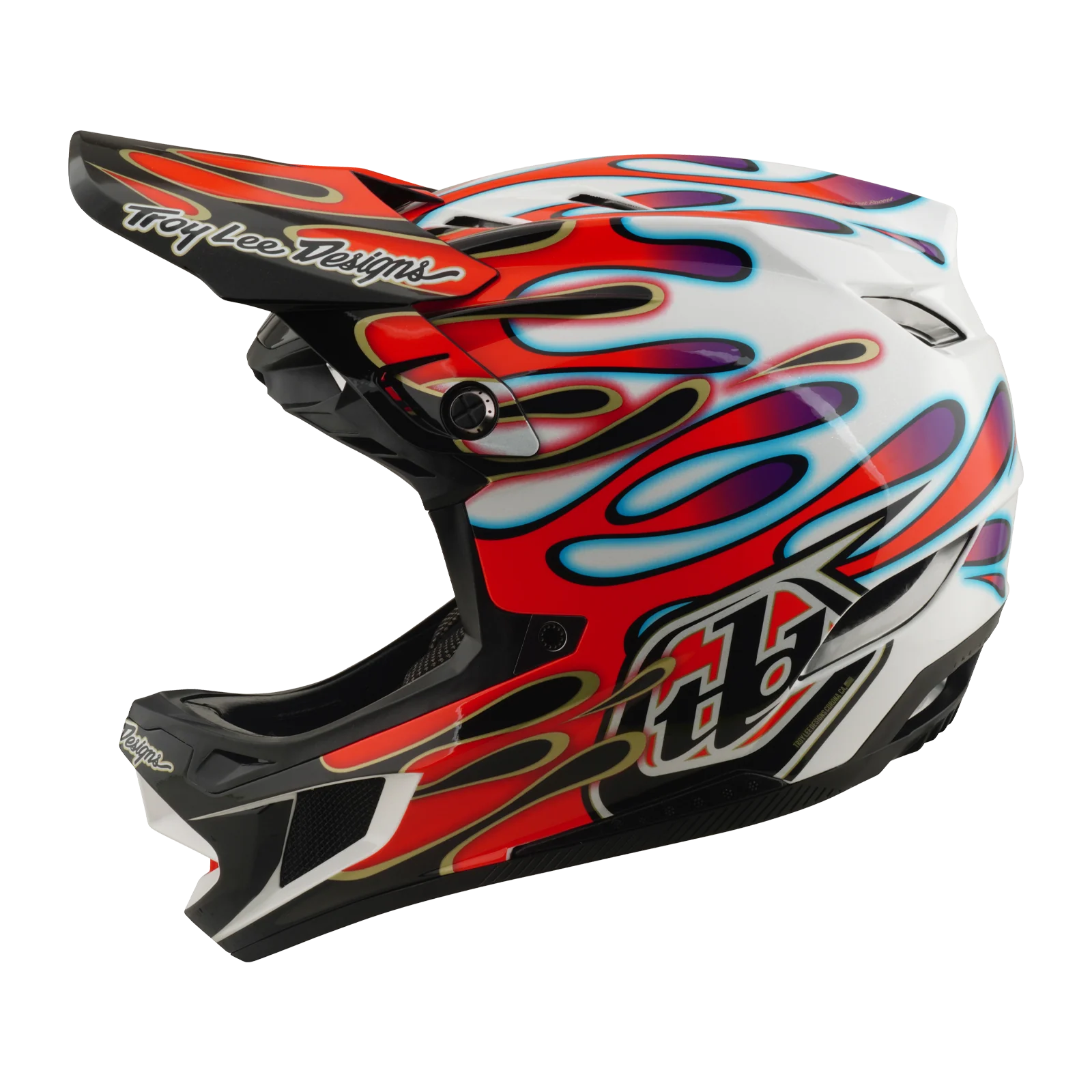 MTB-Helm TROY LEE DESIGNS D4 COMPOSITE MIPS OVERSPRAY Weiß/Rot