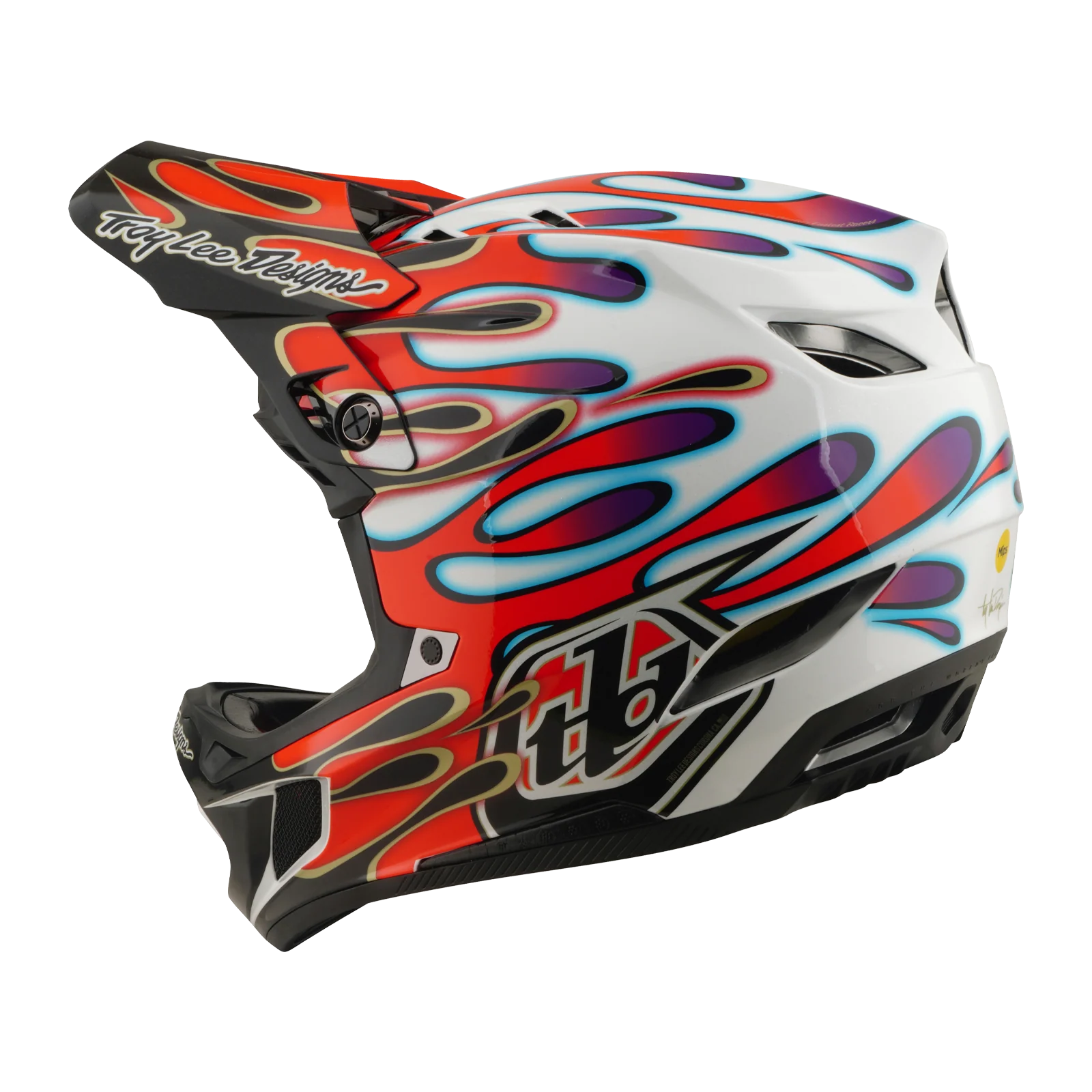 MTB-Helm TROY LEE DESIGNS D4 COMPOSITE MIPS OVERSPRAY Weiß/Rot - Image 3