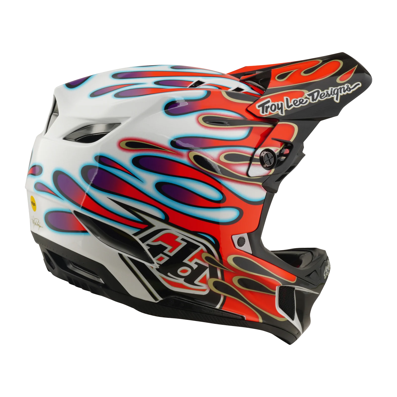 MTB-Helm TROY LEE DESIGNS D4 COMPOSITE MIPS OVERSPRAY Weiß/Rot - Image 5