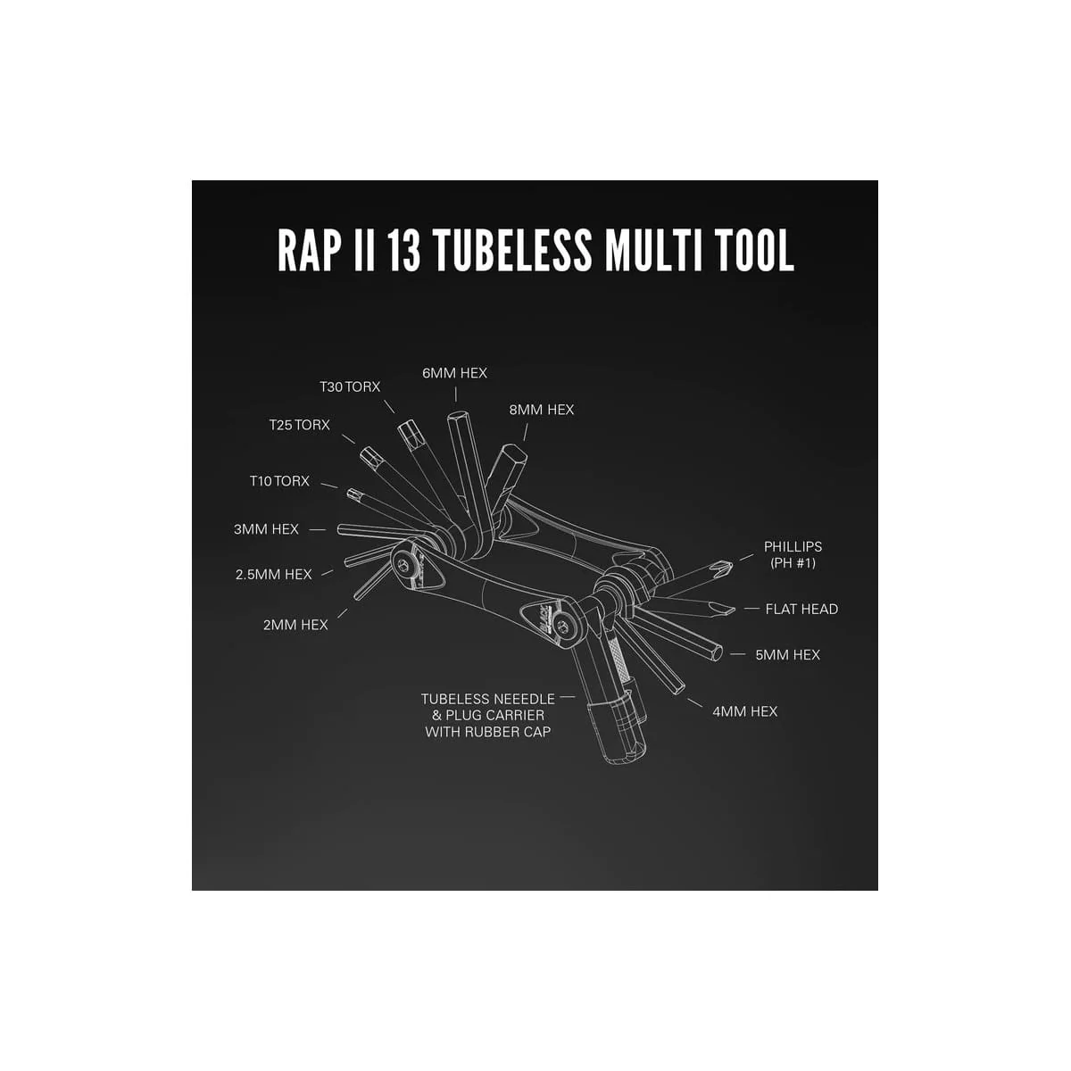 Multi-Werkzeug LEZYNE RAP II - Tubeless (13 Werkzeuge) - Image 3