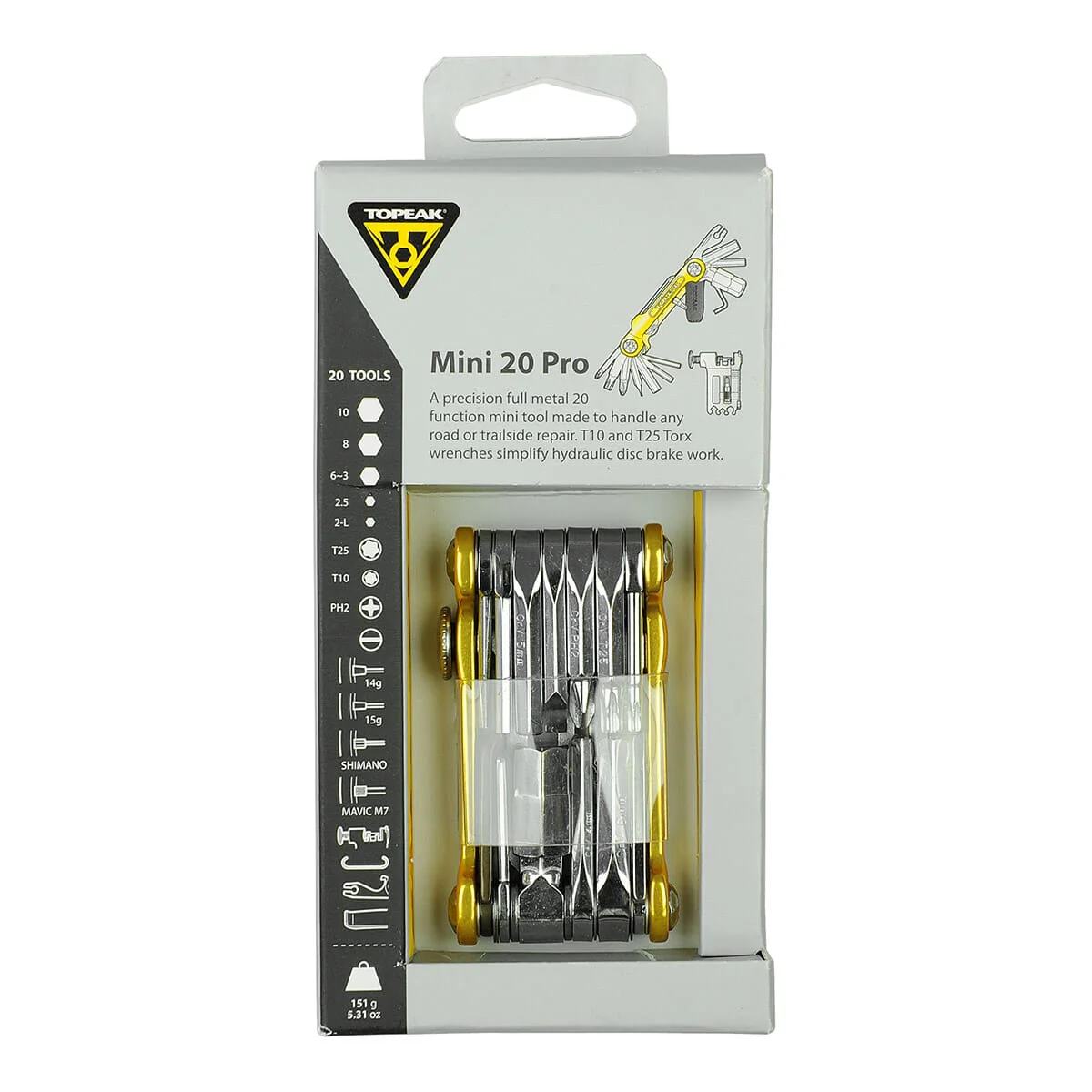 Multitool TOPEAK MINI PRO Gold (20 Tools + Tasche) - Image 3