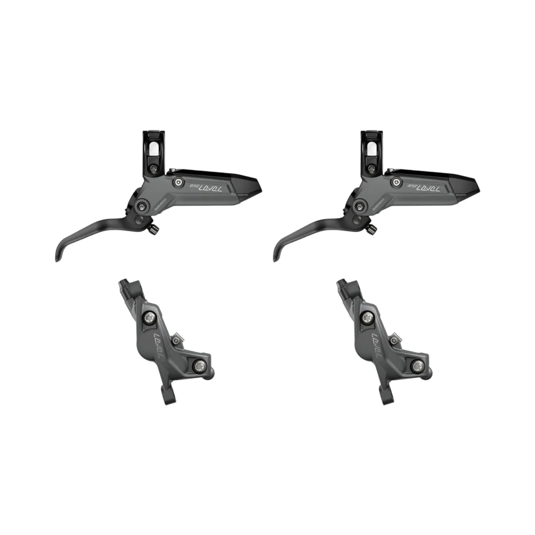 Paar SRAM LEVEL BRONZE STEALTH 4-Kolben Bremsen Grau