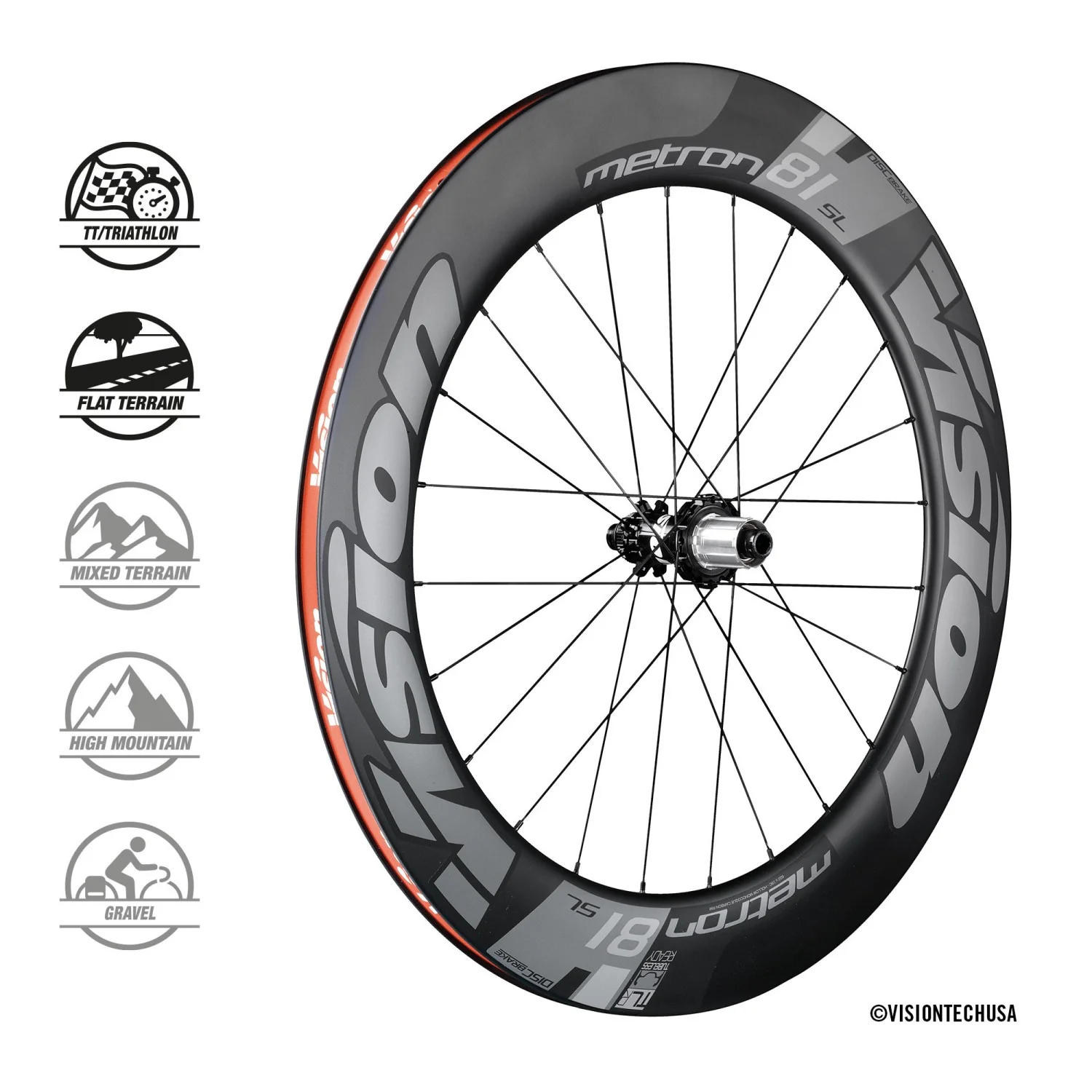 Paar VISION-Laufräder METRON 81 SL DISC Tubeless Ready (Center Lock) - Image 3