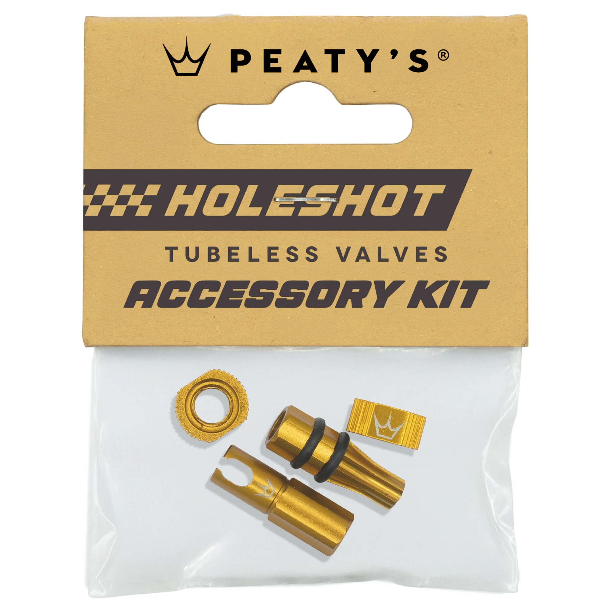 PEATY'S HOLESHOT FAST FLOW Gold Ventilstopfen und Muttern Set