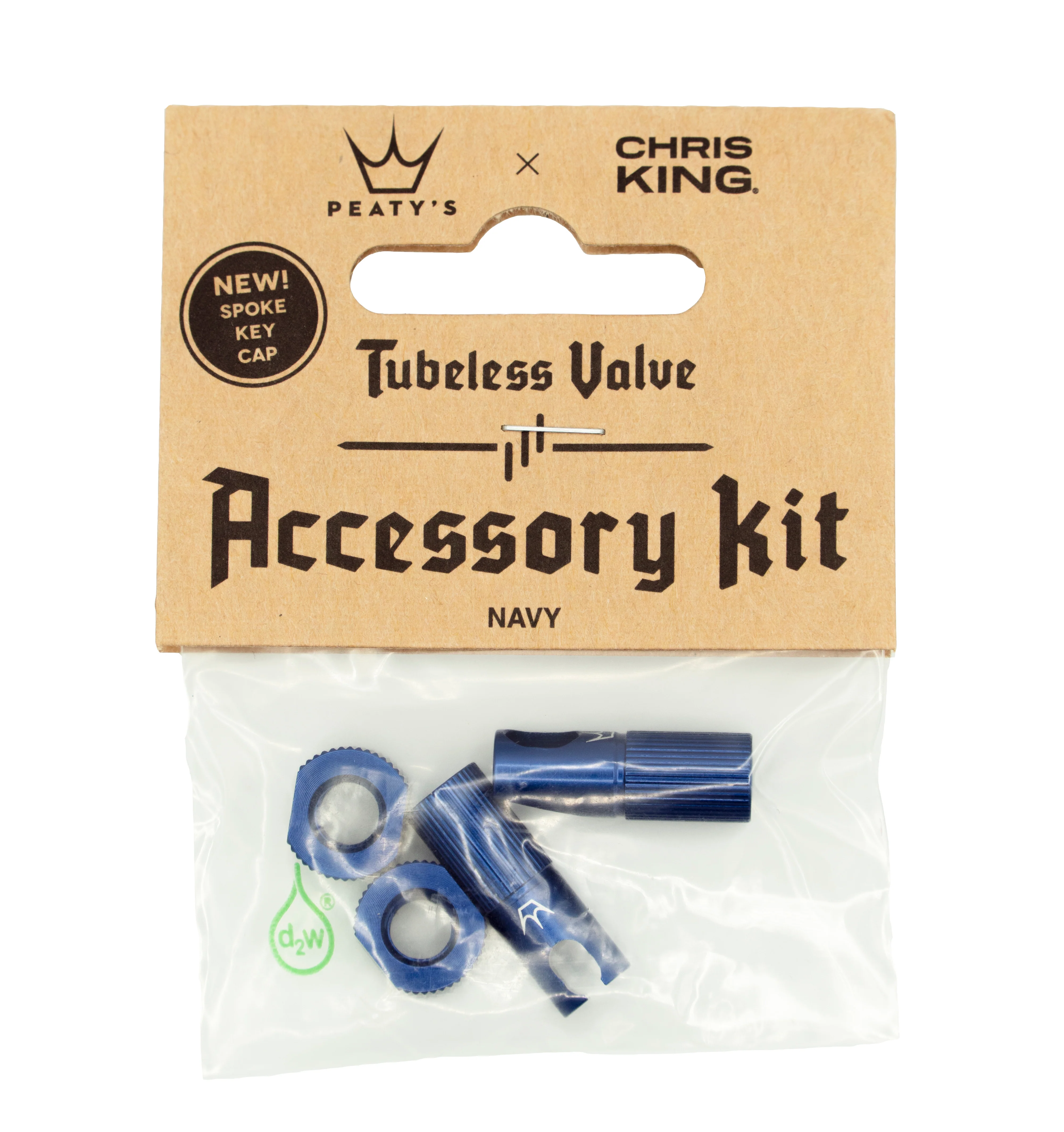 PEATY'S Ventilstopfen und Muttern Set Navy Blau