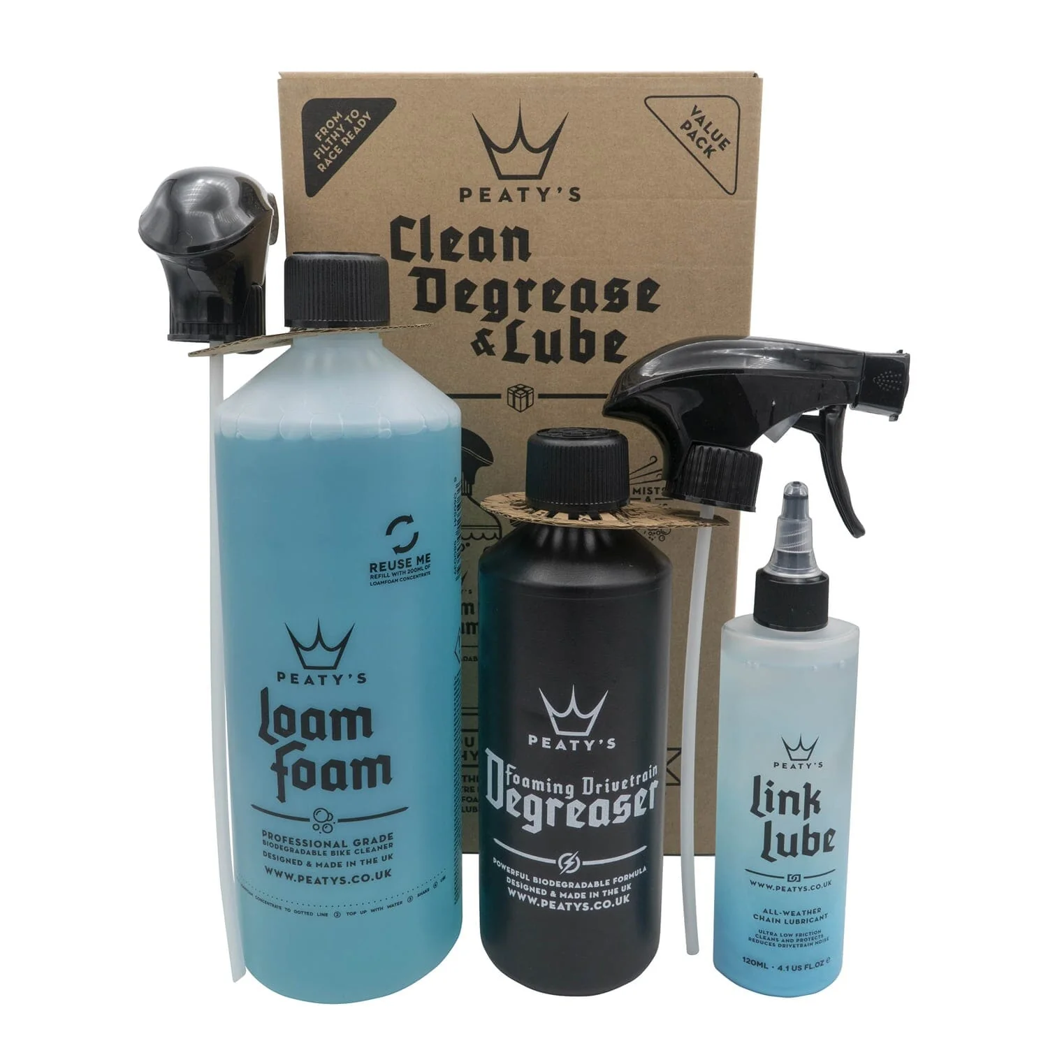 PEATY'S WASH DEGREASE LUBRICATE STARTER PACK Pflege-Kit - Image 2