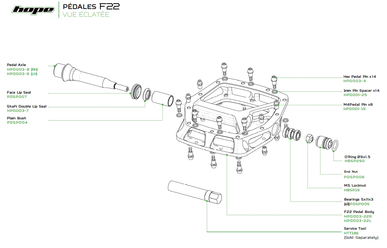 Pedale flach HOPE F22 Silber - Image 7