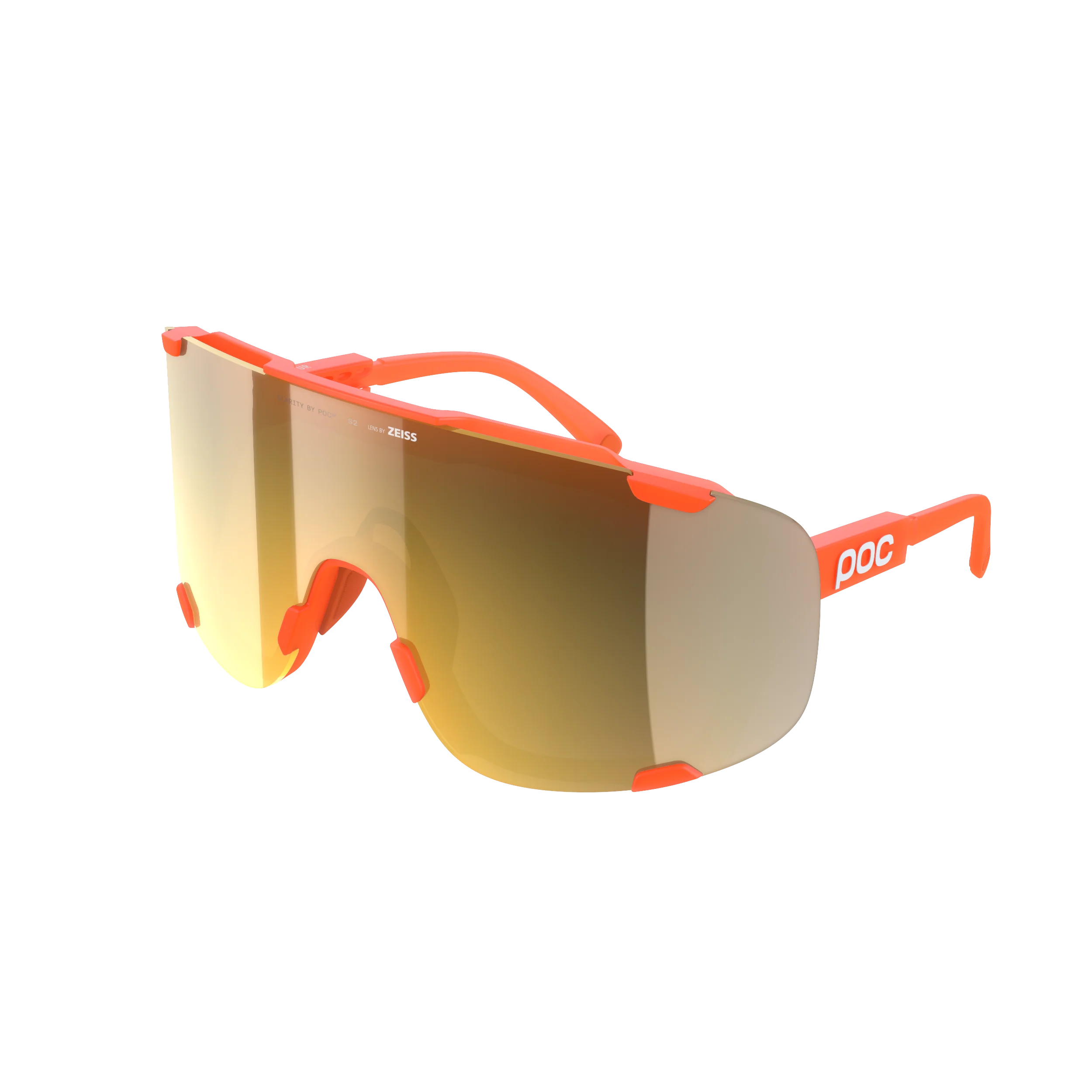POC DEVOUR + Orange Fluo Translucent Clarity Road Partly Sunny Gold Glass