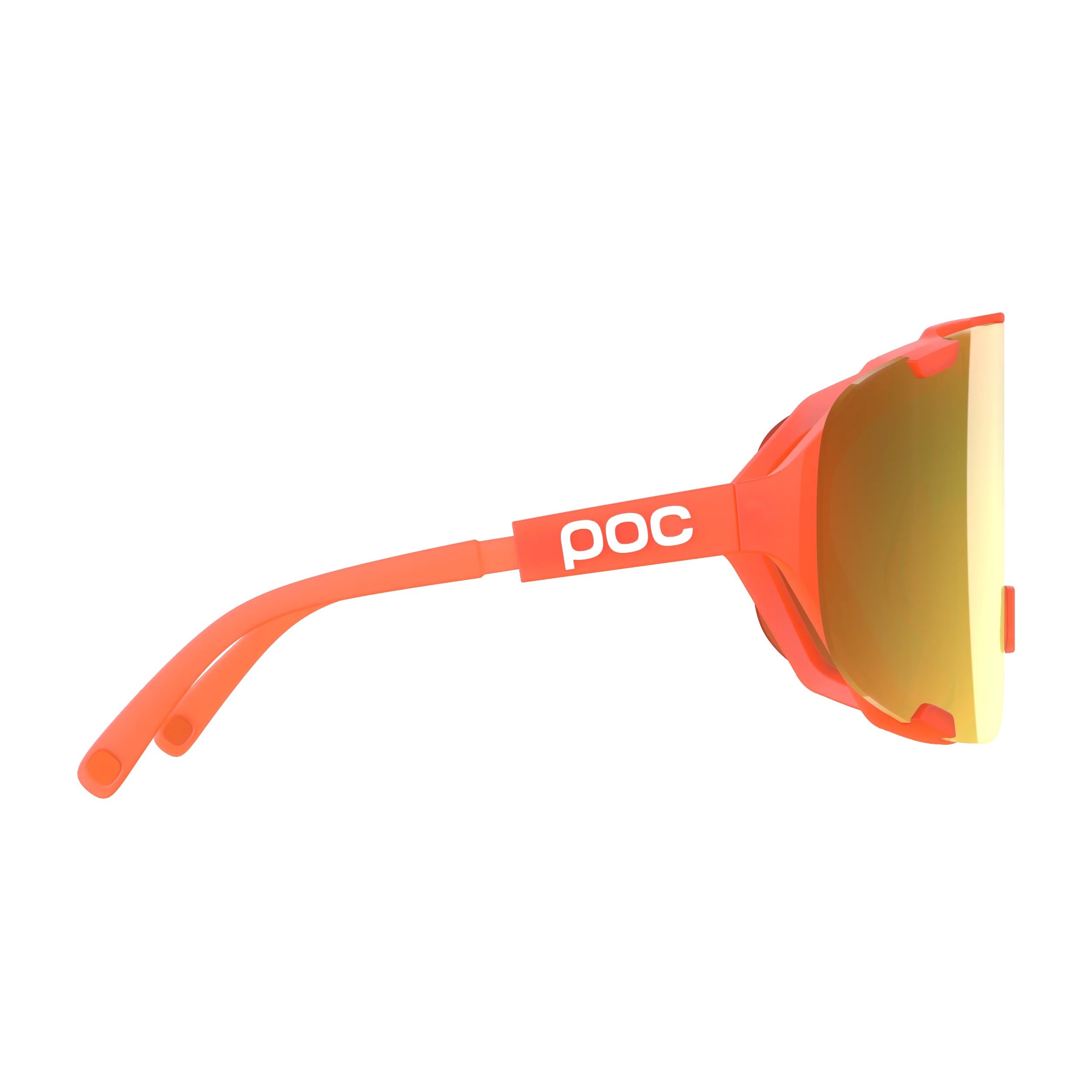 POC DEVOUR + Orange Fluo Translucent Clarity Road Partly Sunny Gold Glass - Image 3