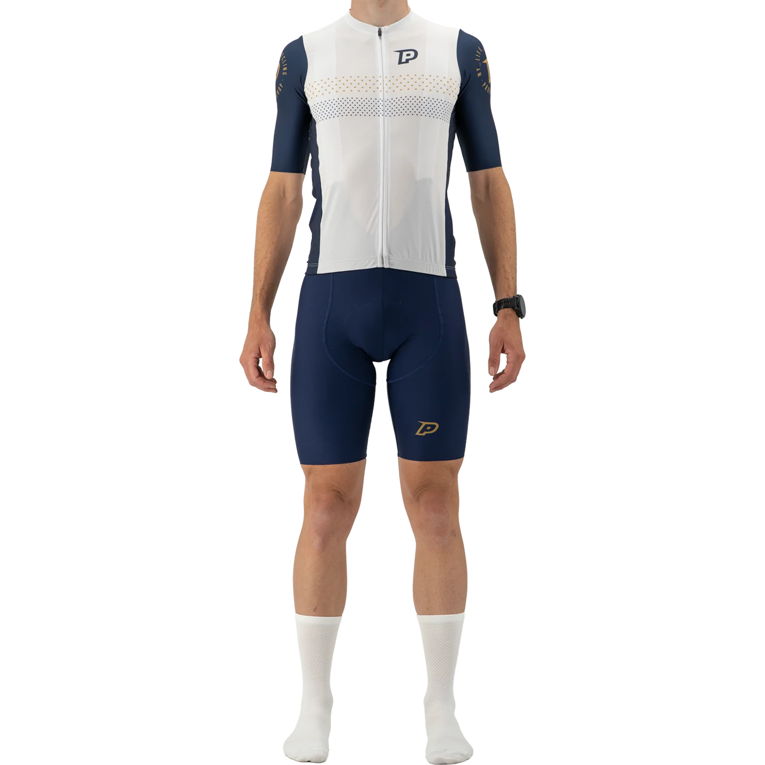 PROBIKESHOP Trikot Kurzarm Marine/Weiß
