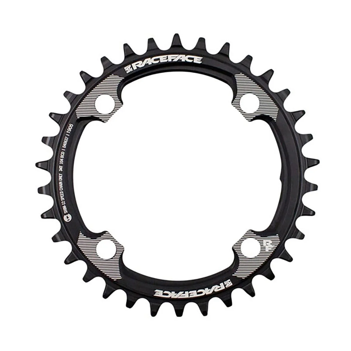 RACE FACE Mono Kettenblatt Shimano kompatibel 12-fach 4 Loch 104mm Schwarz