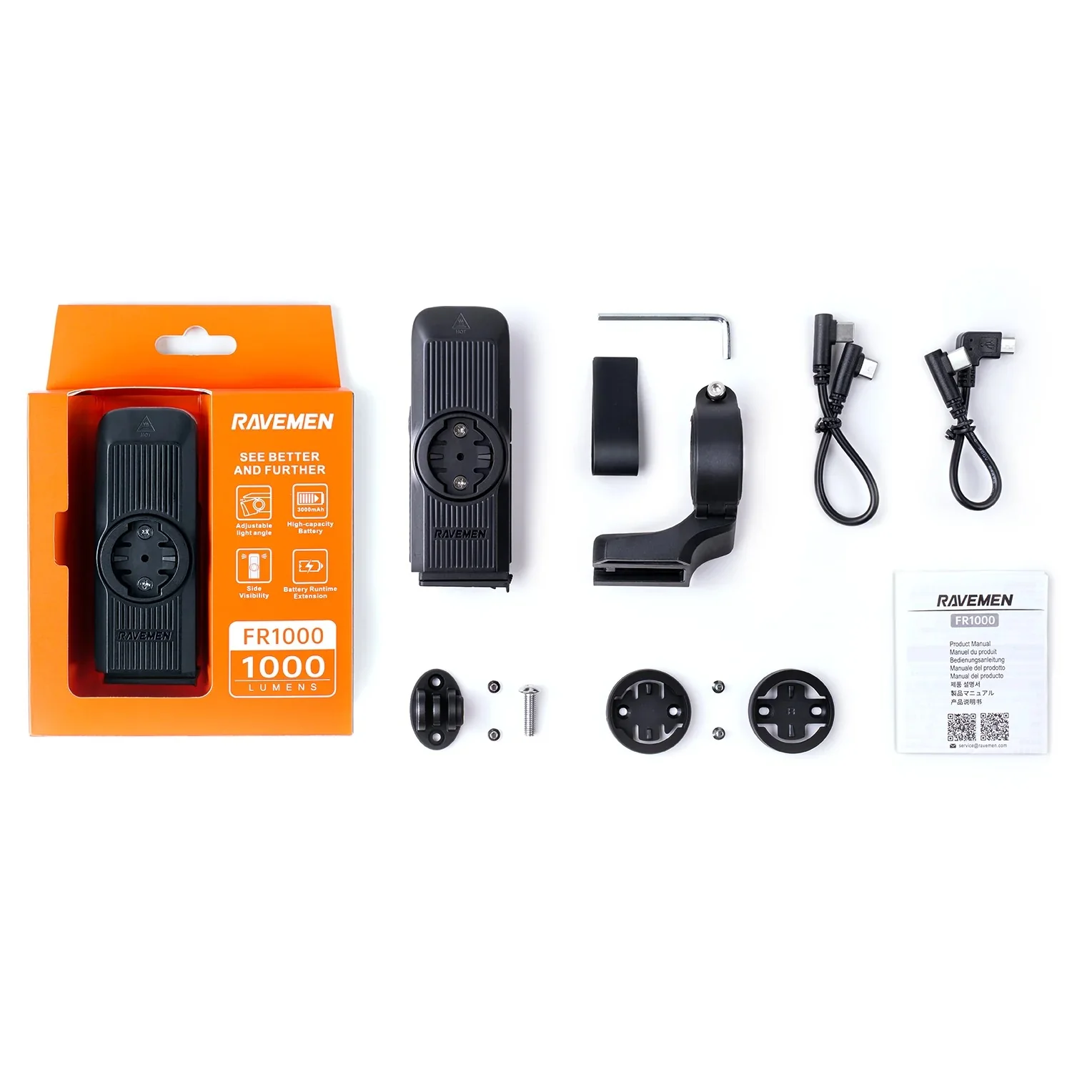 RAVEMEN FR 1000 Vorderradbeleuchtung - Garmin/Wahoo/Bryton - Image 3
