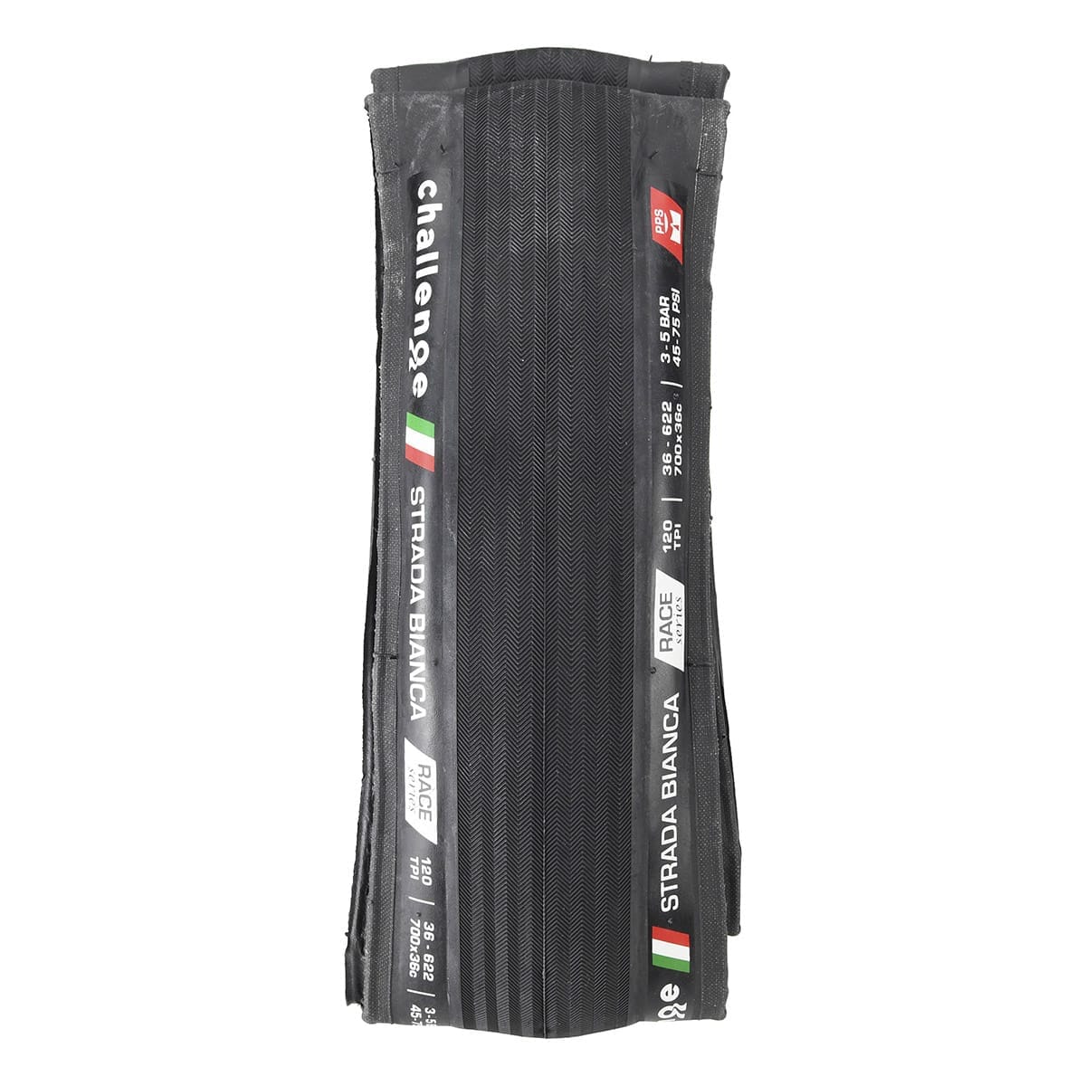 Reifen CHALLENGE STRADA BIANCA 700x36c TubeType Schwarz
