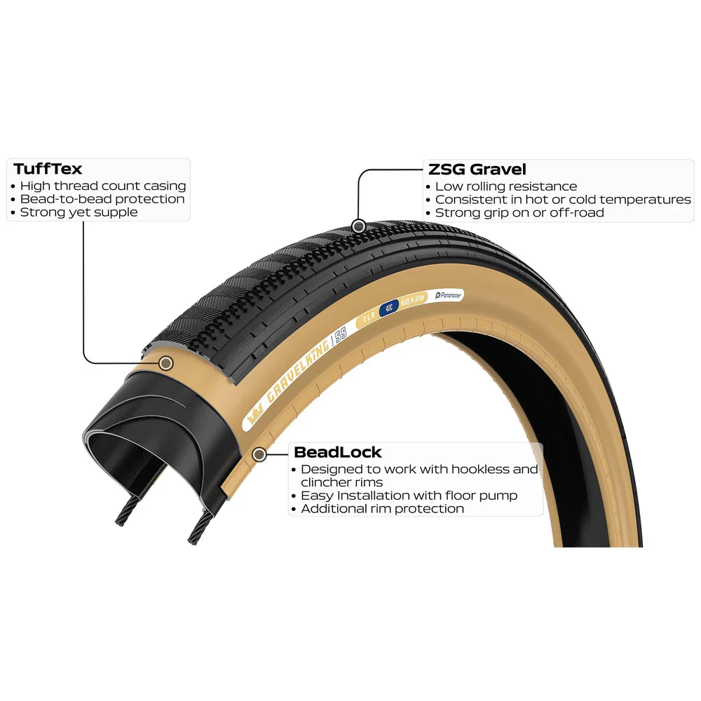 Reifen PANARACER GRAVELKING SEMISLICK TLR 700x45c Tubeless Ready Beige - Image 3