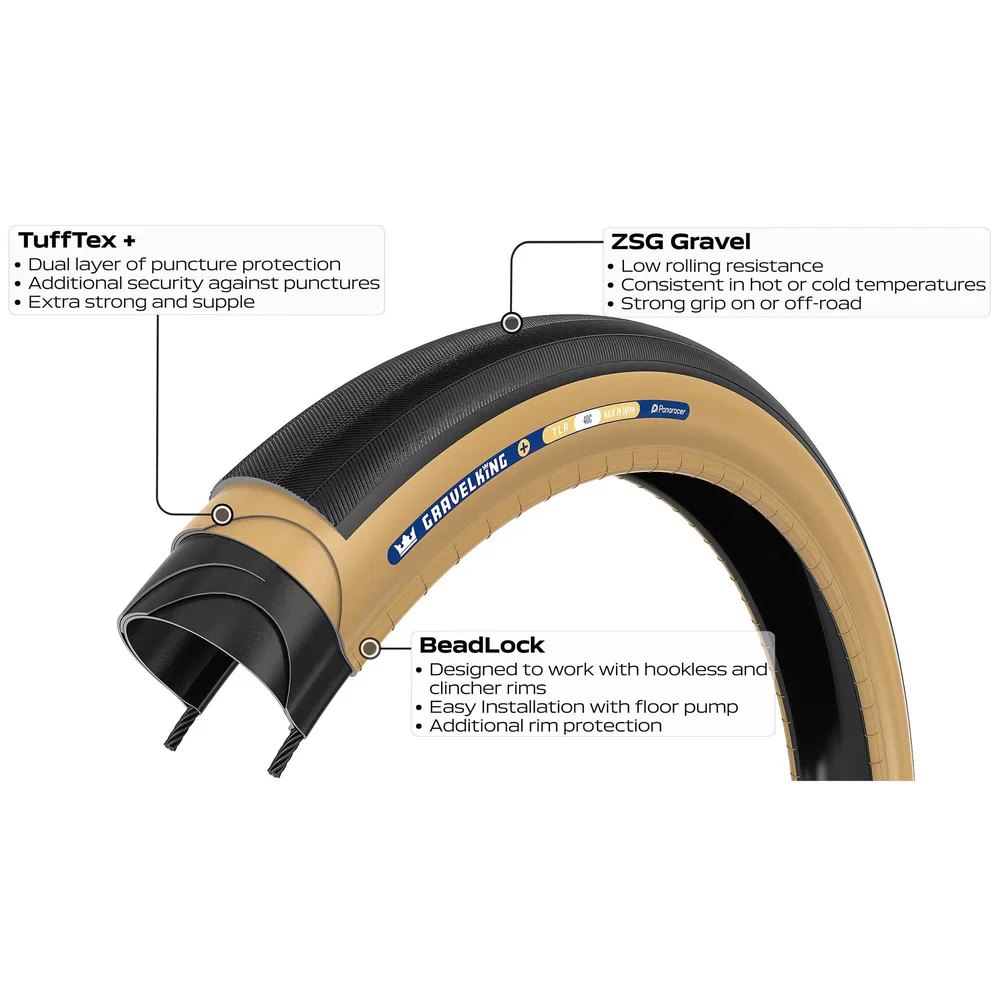 Reifen PANARACER GRAVELKING SLICK+ TLR 700x30c Tubeless Ready Beige - Image 3