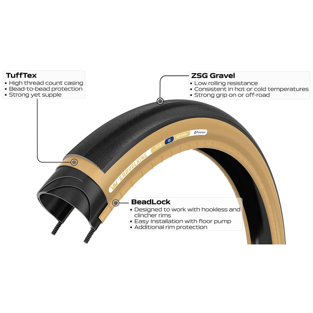 Reifen PANARACER GRAVELKING SLICK TLR 700x35c Tubeless Ready Beige - Image 3