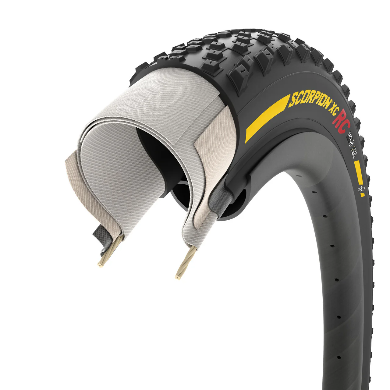 Reifen PIRELLI SCORPION RACE XC RC ProWall 29x2.40 Tubeless Ready Weich Schwarz/Gelb Team Edition - Image 4
