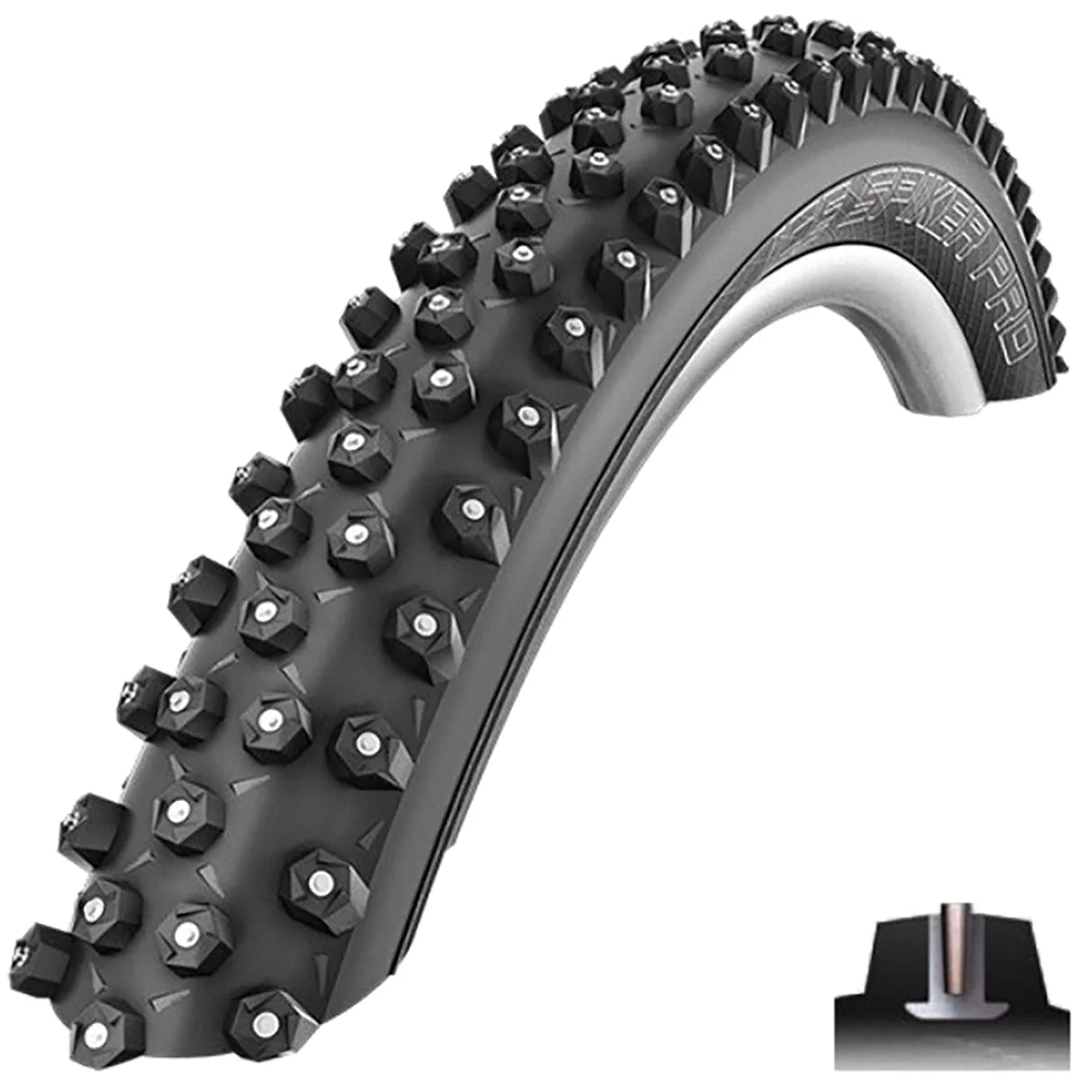 Reifen SCHWALBE ICE SPIKER PRO 29x2.25 DD RACEGUARD Tubeless Ready Weich Schwarz