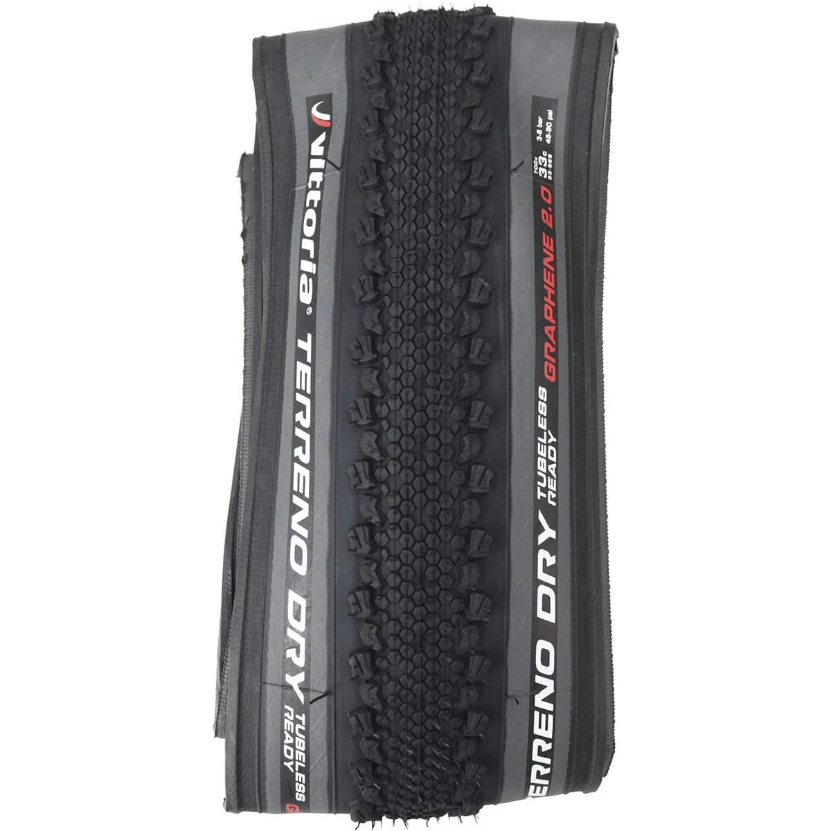 Reifen VITTORIA TERRENO DRY CX ENDURANCE Graphene G2.0 700x33c Tubeless Ready Grau
